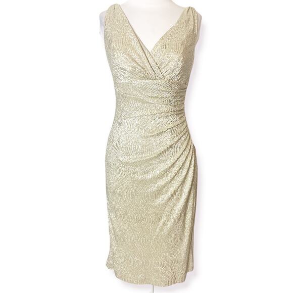 NWOT Lauren Ralph Lauren lame Metallic Sheath Dress - Picture 5 of 6